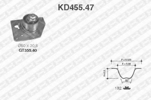 Комплет ремня газораспределительного механизма SNR KD455.47