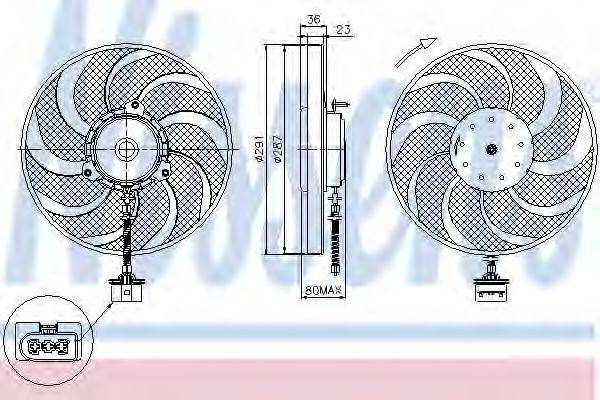 Вентилятор системы охлаждения двигателя NISSENS 85545