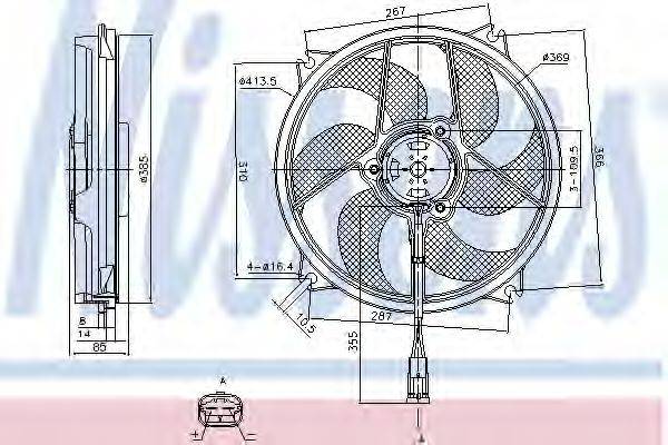 Вентилятор системы охлаждения двигателя NISSENS 85561