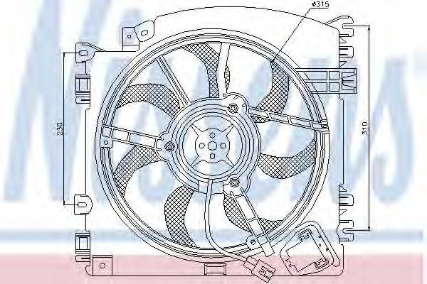 Вентилятор системы охлаждения двигателя NISSENS 85598