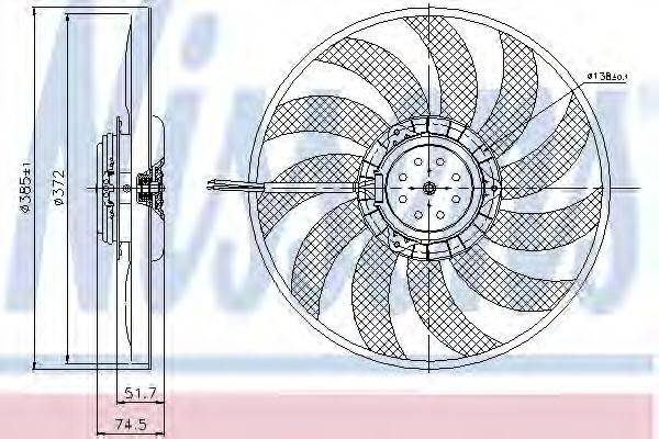 Вентилятор системы охлаждения двигателя NISSENS 85638