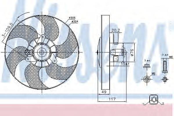 Вентилятор системы охлаждения двигателя NISSENS 85658