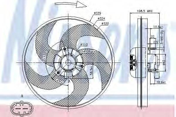 Вентилятор системы охлаждения двигателя NISSENS 85672