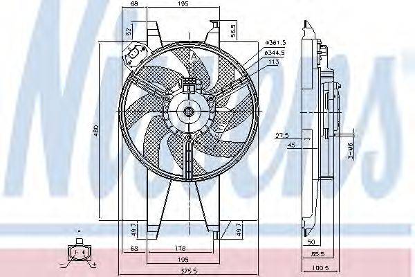 Вентилятор системы охлаждения двигателя NISSENS 85767