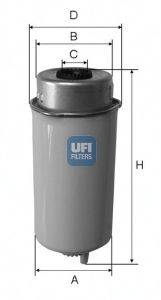 Фильтр топлива UFI 24.455.00