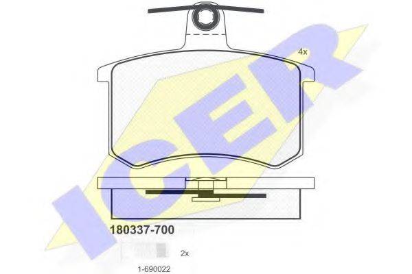 Колодки (дисковый тормоз) ICER 180337-700