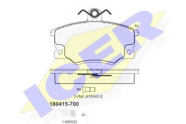 Колодки (дисковый тормоз) ICER 180415-700