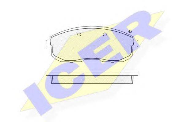 Комплект гальмівних колодок, дискове гальмо ICER 181100