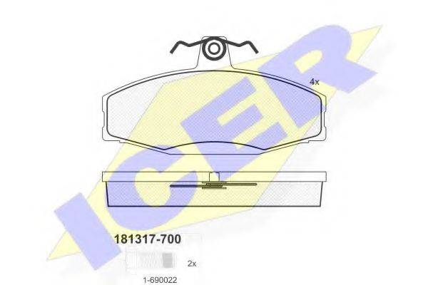 Колодки (дисковый тормоз) ICER 181317-700