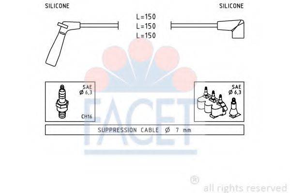 FACET 47007 Провода зажигания (комплект)