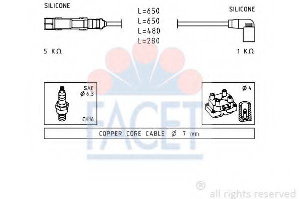 FACET 49585 Провода зажигания (комплект)