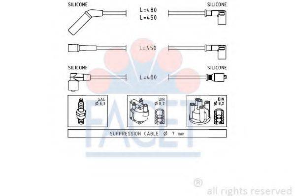 FACET 49634 Провода зажигания (комплект)