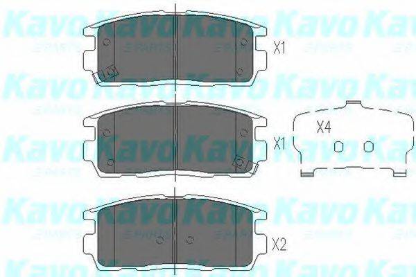 Комплект гальмівних колодок, дискове гальмо KAVO PARTS KBP-1010