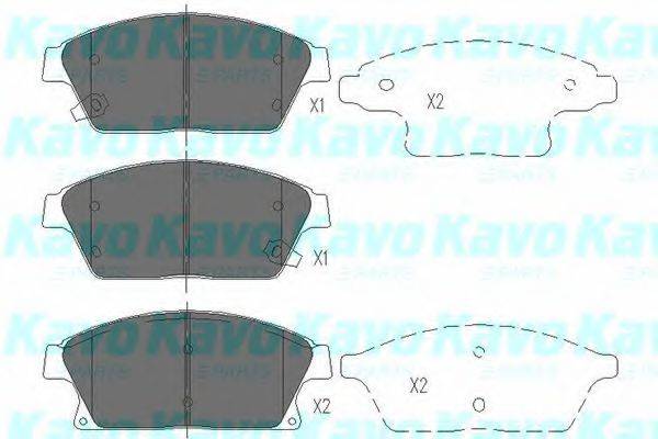 Комплект гальмівних колодок, дискове гальмо KAVO PARTS KBP-1014