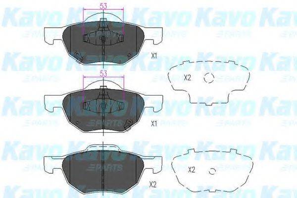 Колодки (дисковый тормоз) KAVO PARTS KBP-2036
