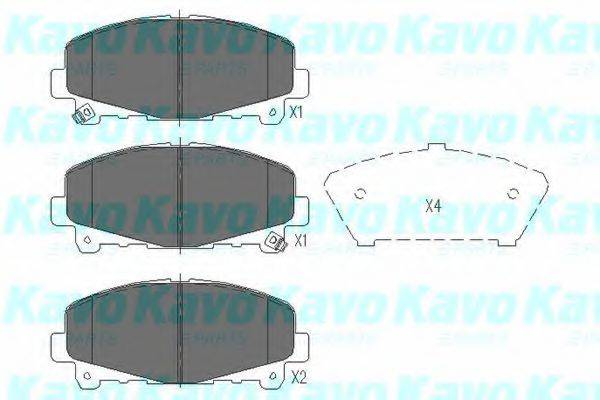 Комплект гальмівних колодок, дискове гальмо KAVO PARTS KBP-2050
