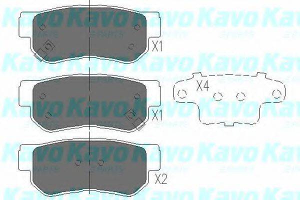 Комплект гальмівних колодок, дискове гальмо KAVO PARTS KBP-3005