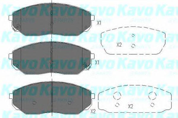 Комплект гальмівних колодок, дискове гальмо KAVO PARTS KBP-4014