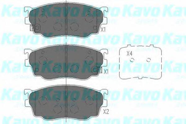 Комплект гальмівних колодок, дискове гальмо KAVO PARTS KBP-4509