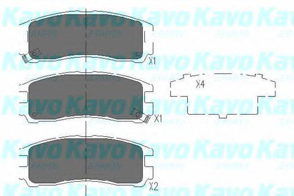 Комплект гальмівних колодок, дискове гальмо KAVO PARTS KBP-5509