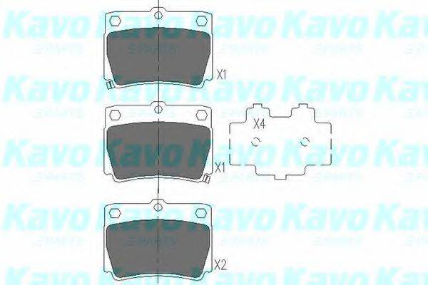 Комплект гальмівних колодок, дискове гальмо KAVO PARTS KBP-5512
