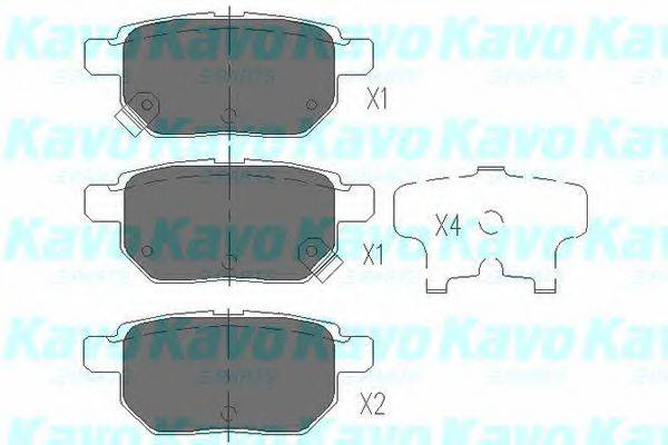 Комплект гальмівних колодок, дискове гальмо KAVO PARTS KBP-9025