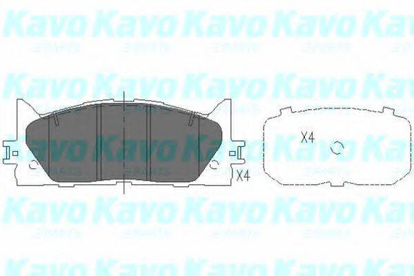 Комплект гальмівних колодок, дискове гальмо KAVO PARTS KBP-9087