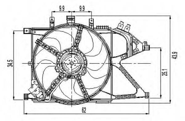 Вентилятор системы охлаждения двигателя NRF 47011