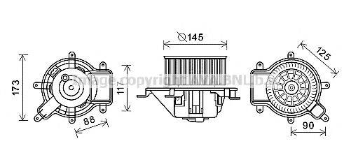 Електродвигун, вентиляція салону AVA QUALITY COOLING PE8390