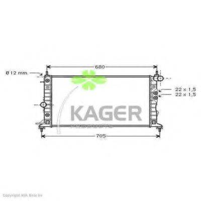 KAGER 310787 Радиатор охлаждения двигателя
