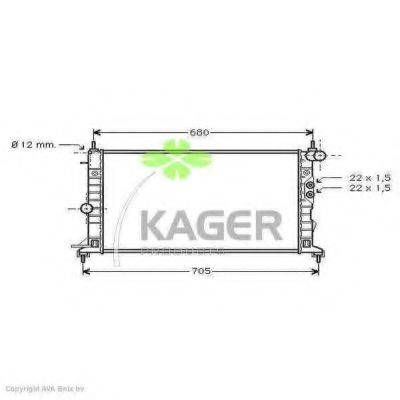 KAGER 310791 Радиатор охлаждения двигателя
