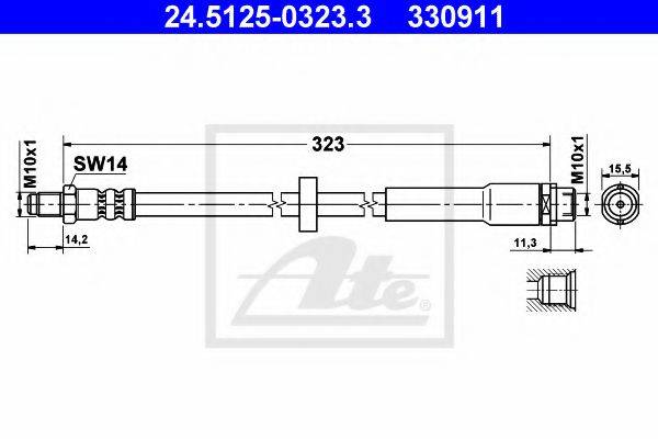 Шланг тормозной системы ATE 24.5125-0323.3