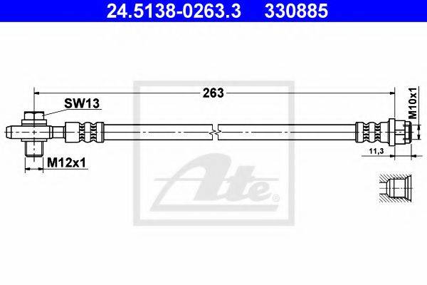 Шланг тормозной системы ATE 24.5138-0263.3