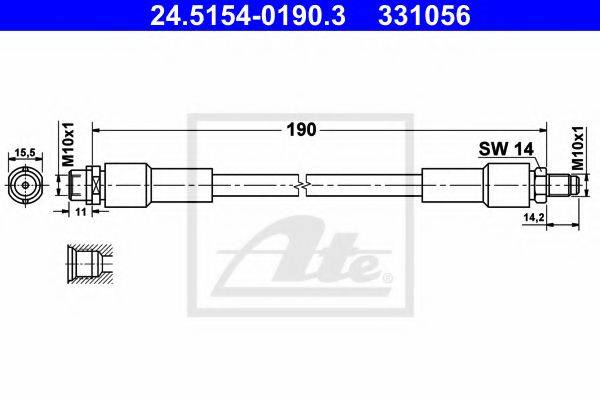 Шланг тормозной системы ATE 24.5154-0190.3