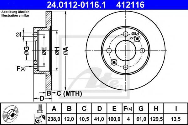 Тормозной диск ATE 24.0112-0116.1