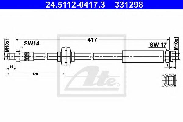 Шланг тормозной системы ATE 24.5112-0417.3