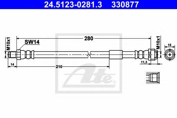 Шланг тормозной системы ATE 24.5123-0281.3