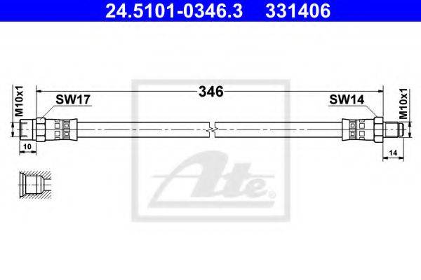 Шланг тормозной системы ATE 24.5101-0346.3