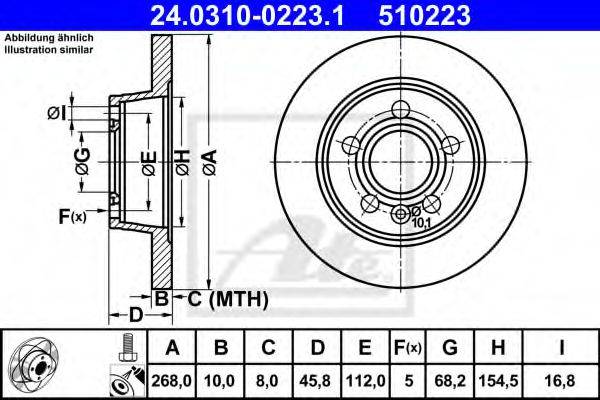 Тормозной диск ATE 24.0310-0223.1
