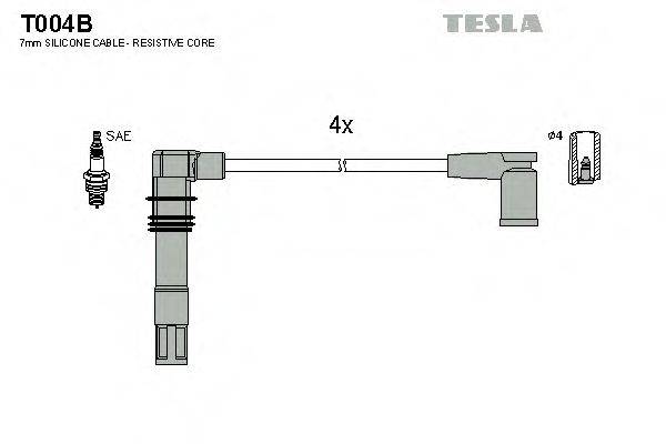 Провода зажигания (комплект) TESLA T004B