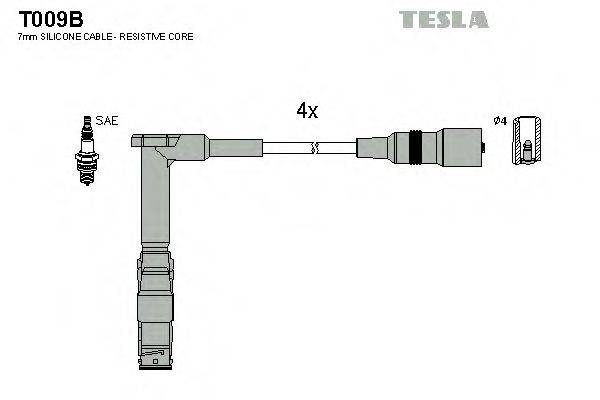 Провода зажигания (комплект) TESLA T009B