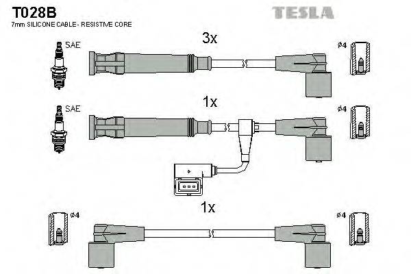 Провода зажигания (комплект) TESLA T028B