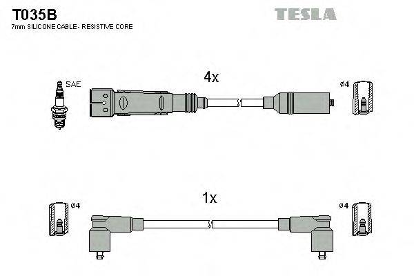 Провода зажигания (комплект) TESLA T035B
