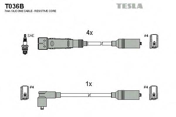 Провода зажигания (комплект) TESLA T036B