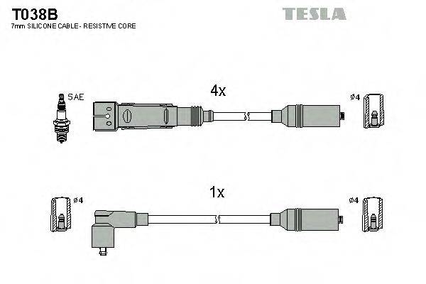 Провода зажигания (комплект) TESLA T038B