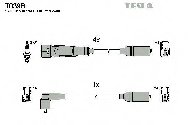 Провода зажигания (комплект) TESLA T039B