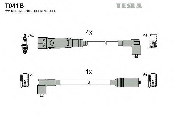 Провода зажигания (комплект) TESLA T041B