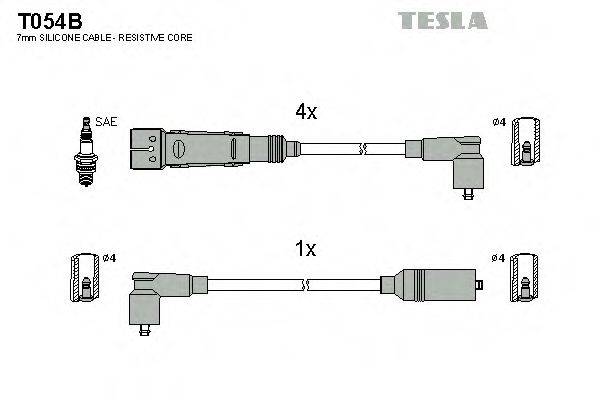Провода зажигания (комплект) TESLA T054B