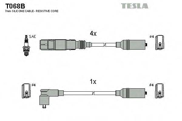 Провода зажигания (комплект) TESLA T068B