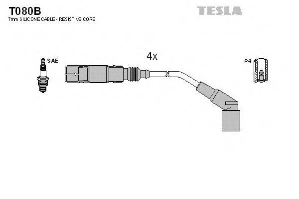 Провода зажигания (комплект) TESLA T080B